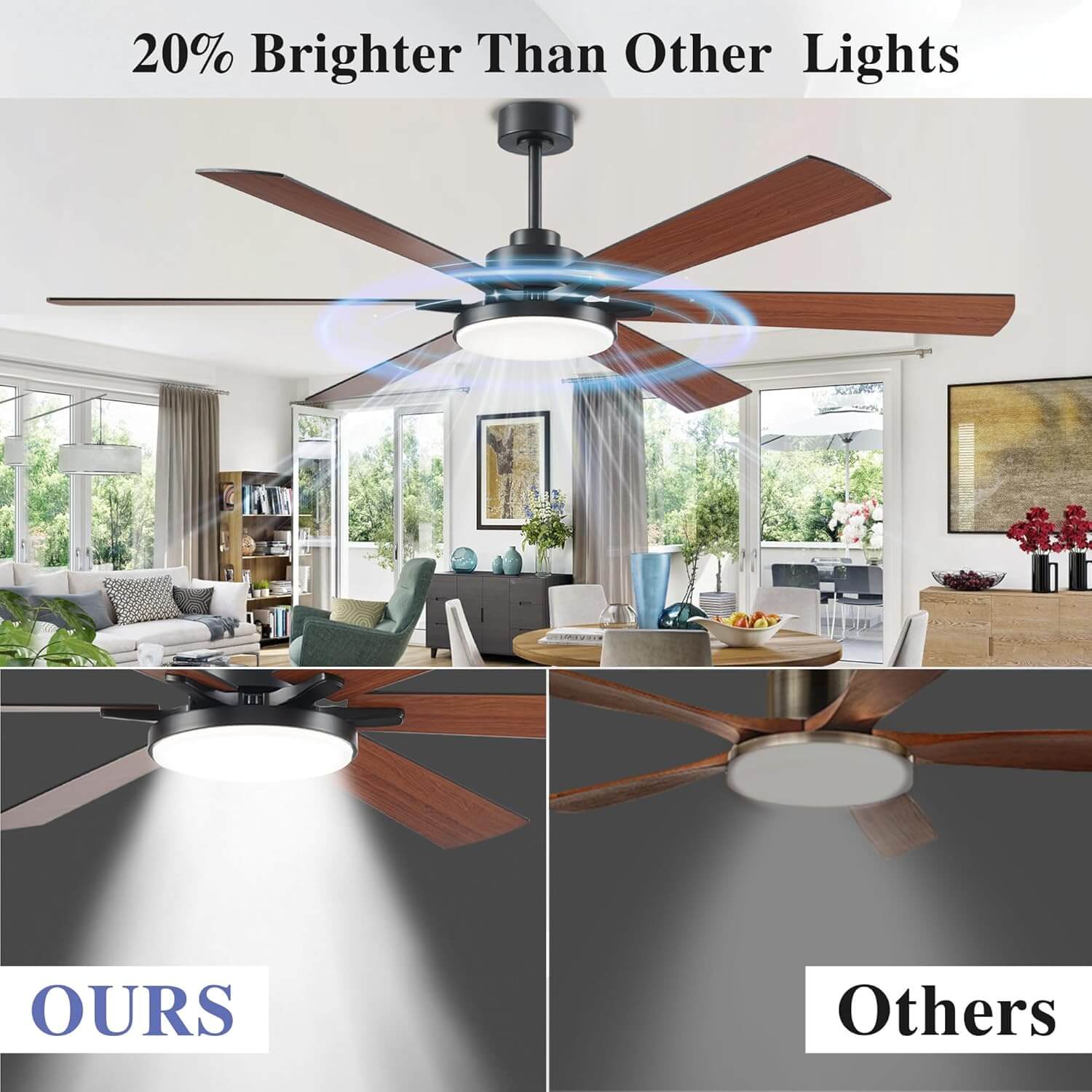 72 Inch Ceiling Fan with Lights and Remote Control