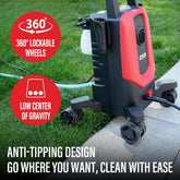MZK Electric Pressure Washer: 4500 PSI, 3.0 GPM, Anti-Tipping, Foam Cannon