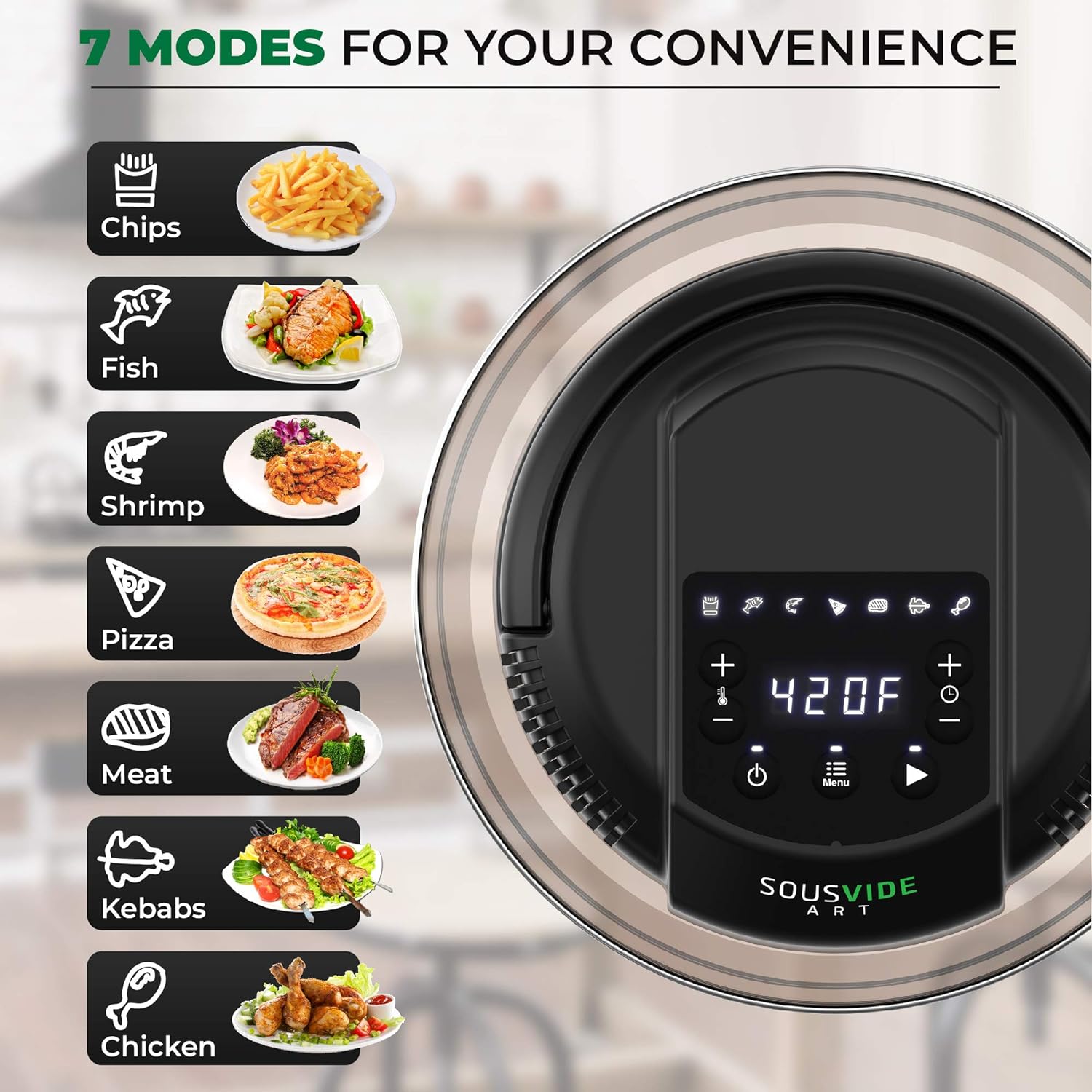 7-in-1 Air Fryer Lid for Instant Pot, Pressure Cooker Attachment & Accessory