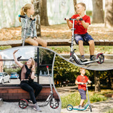 LEEYV Adjustable Height Foldable Kick Scooter for Kids and Adults with Big Wheels