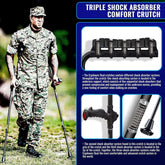Ergobaum Dual Black Cobra Ergonomic Underarm Crutches