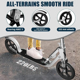 LEEYV Adjustable Height Foldable Kick Scooter for Kids and Adults with Big Wheels