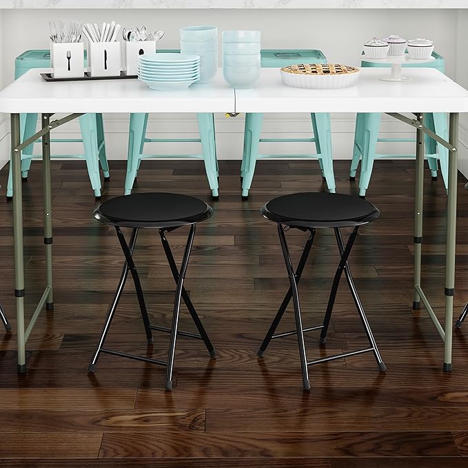 Lavish Home Folding Bar Stools Black