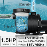 LANCHEZ 1.5HP Dual Speed Above Ground Pool Pump