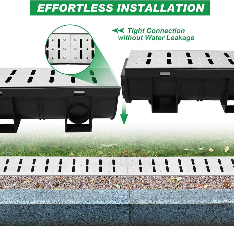 HDPE Channel Drain 39.4x5.9x5.1 Inches