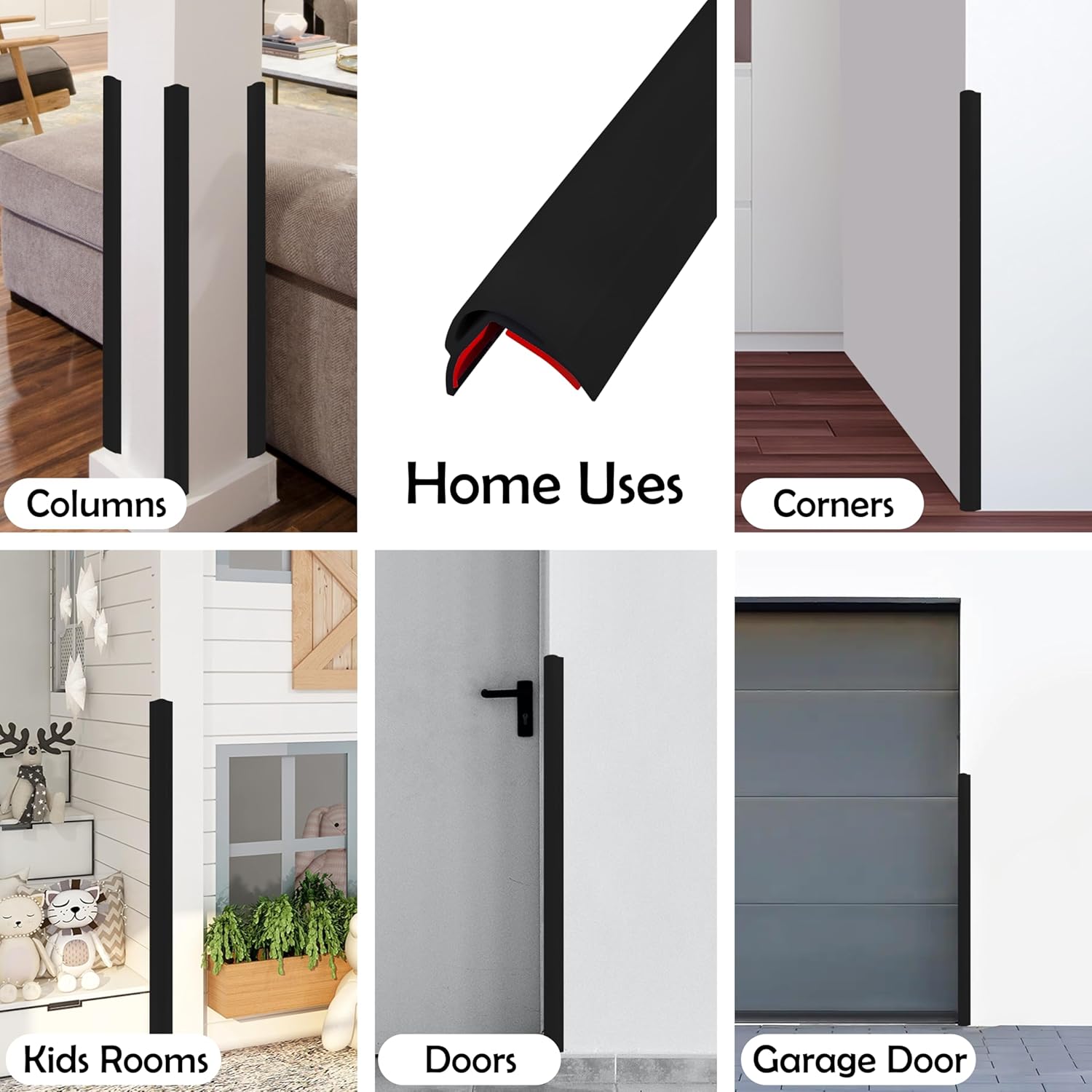 Rubber Bond 48-Inch Heavy Duty Corner Guard Edge Protector for Walls