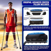 Ergobaum Dual Black Cobra Ergonomic Underarm Crutches