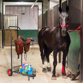 Heavy Duty Rolling Saddle Rack Horse Tack Cart with Wheels for Stable Organization