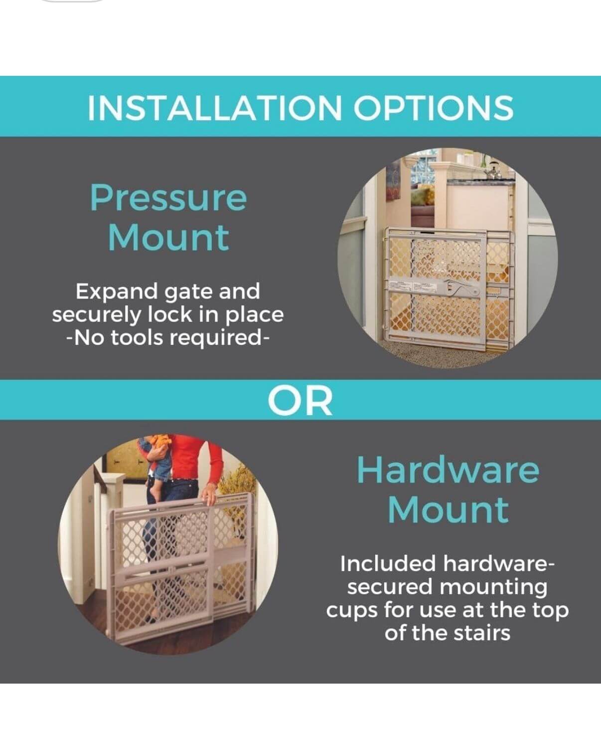 Toddleroo Supergate Ergo Baby Gate - Safe & Stylish for Doorways