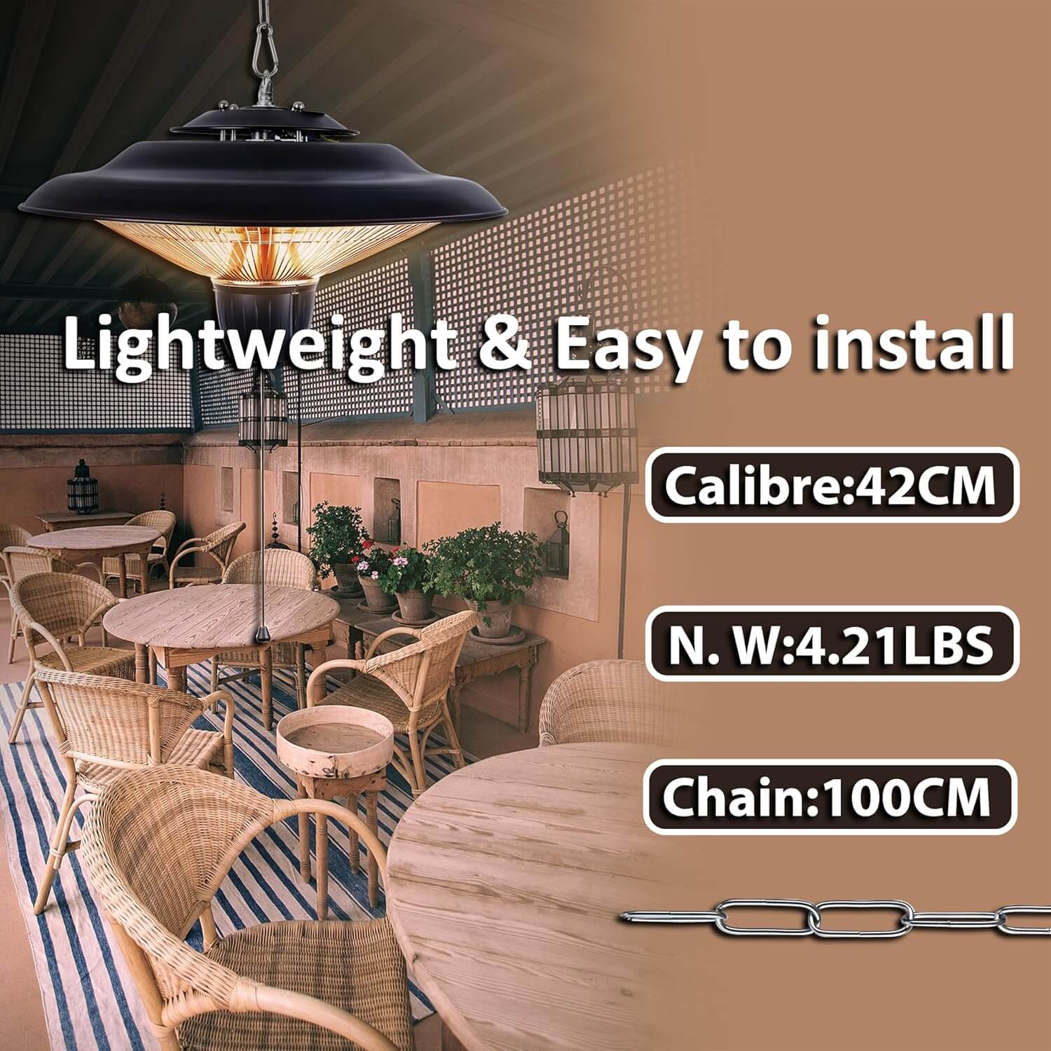 DONYER POWER 1500W Electric Patio Heater