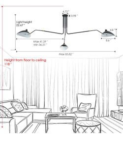 85" Mid Century Chandelier