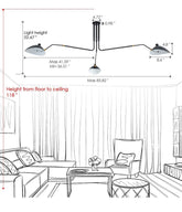 85" Mid Century Chandelier