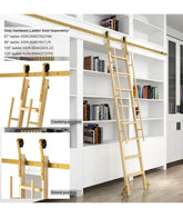 5FT Wooden Ladder Roller Kit Gold