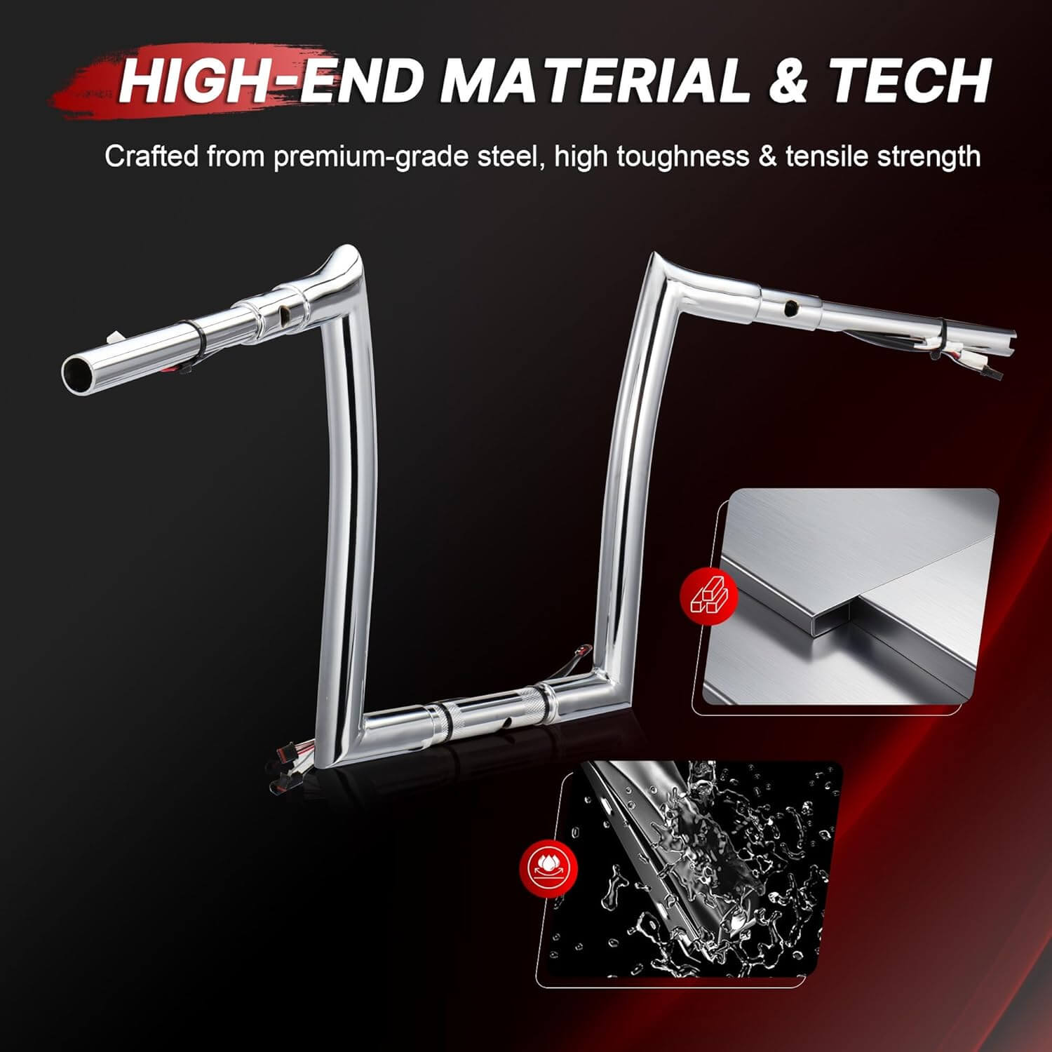 Chrome 1.5" Fat Ape Hanger Handlebar