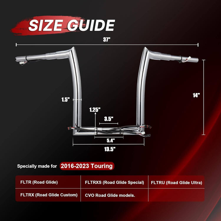 Chrome 1.5" Fat Ape Hanger Handlebar