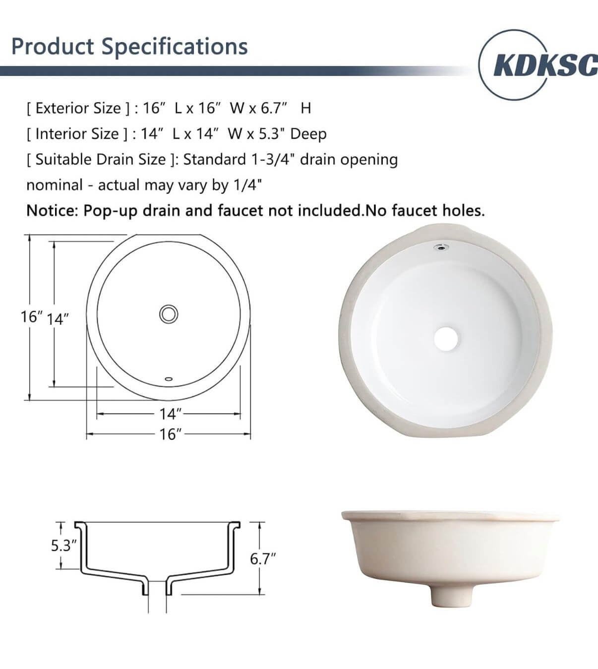 White Ceramic Bathroom Sink