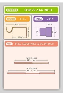 Ivilon 1 Inch Curtain Rod