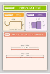 Ivilon 1 Inch Curtain Rod