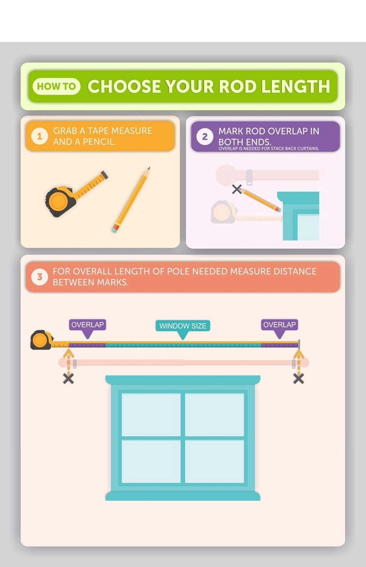 Ivilon 1 Inch Curtain Rod