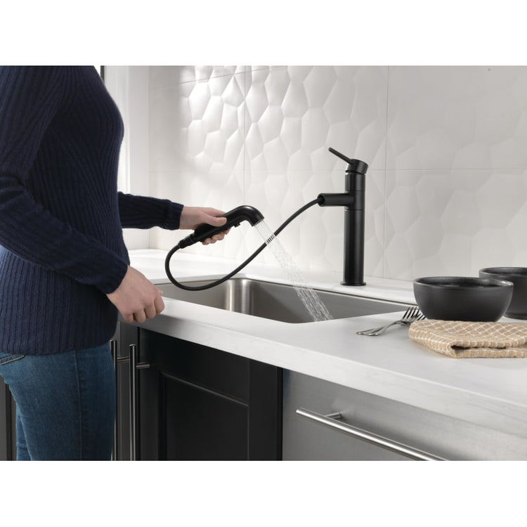 Delta Trinsic Pull-Out Kitchen Faucet with Lifetime Warranty, Modern Design