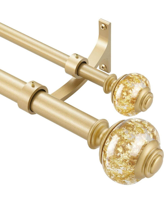 Double Curtain Rods 36-72" Warm Gold
