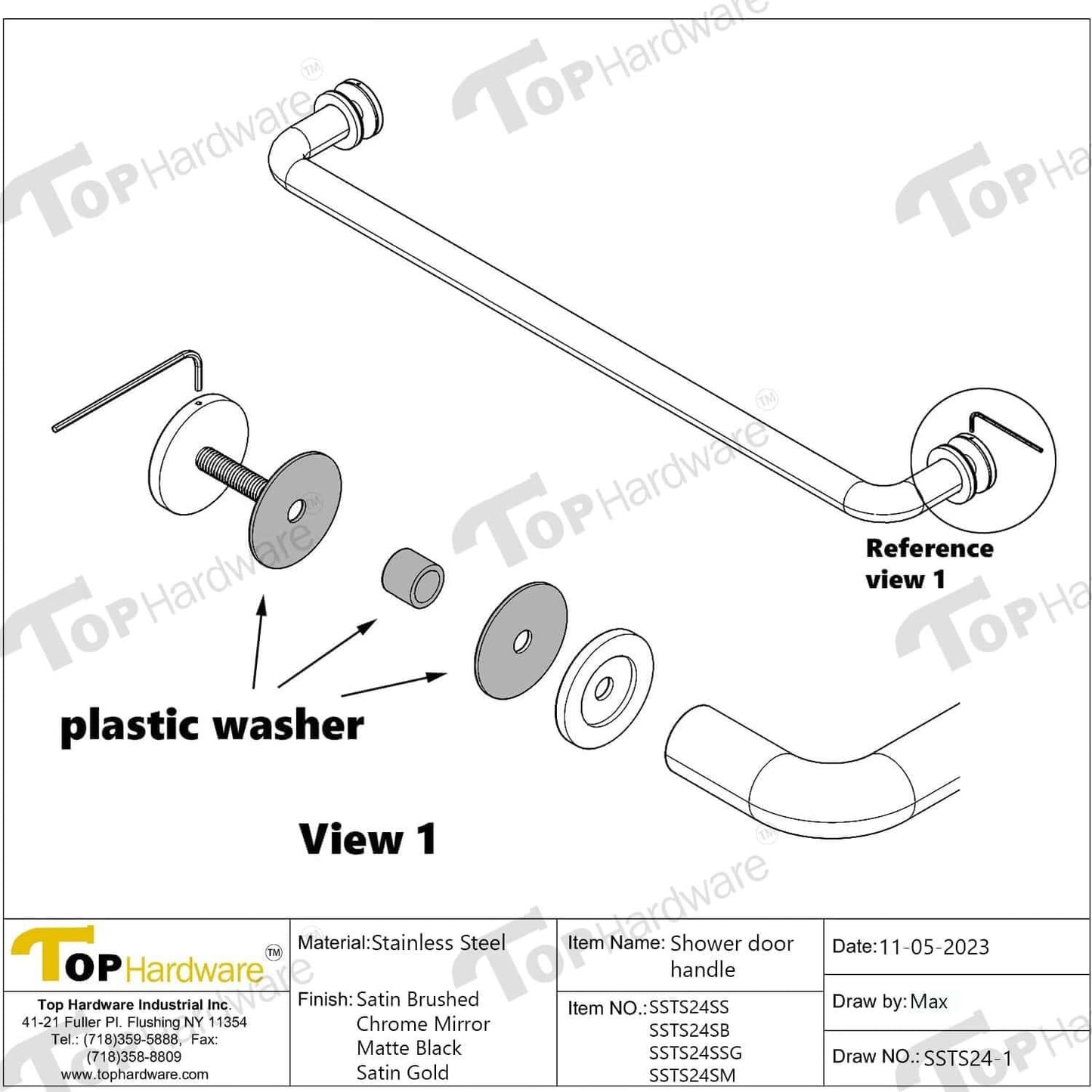 Stainless Steel Shower Glass Door