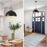 Vintage Farmhouse Black Gold Pendant Light