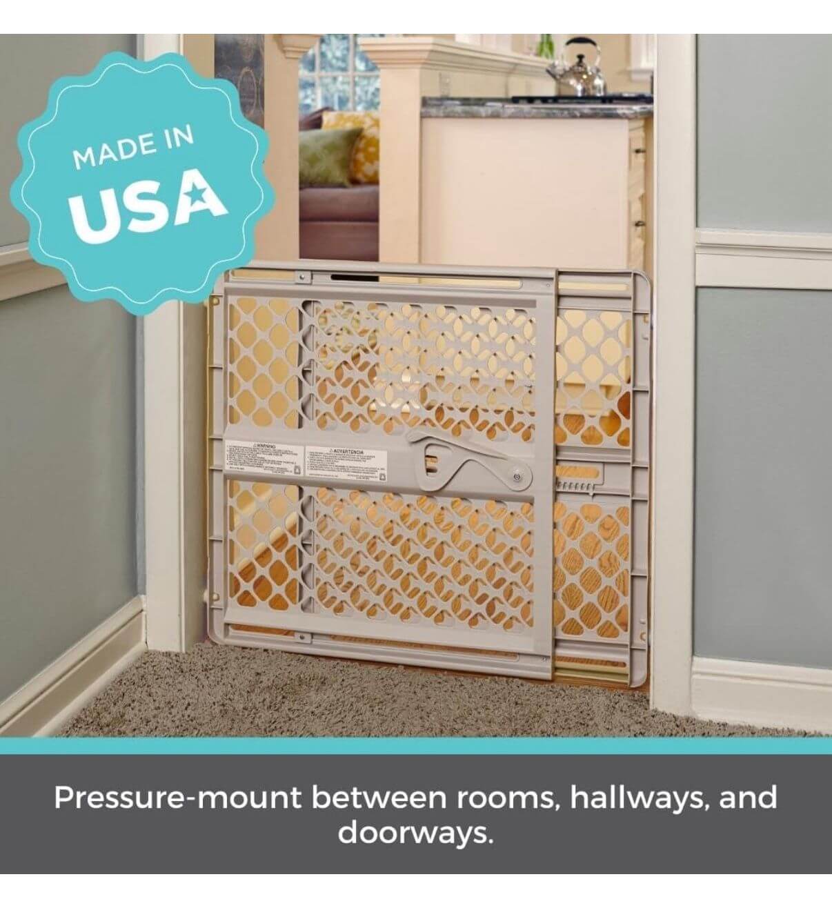 Toddleroo Supergate Ergo Baby Gate - Safe & Stylish for Doorways