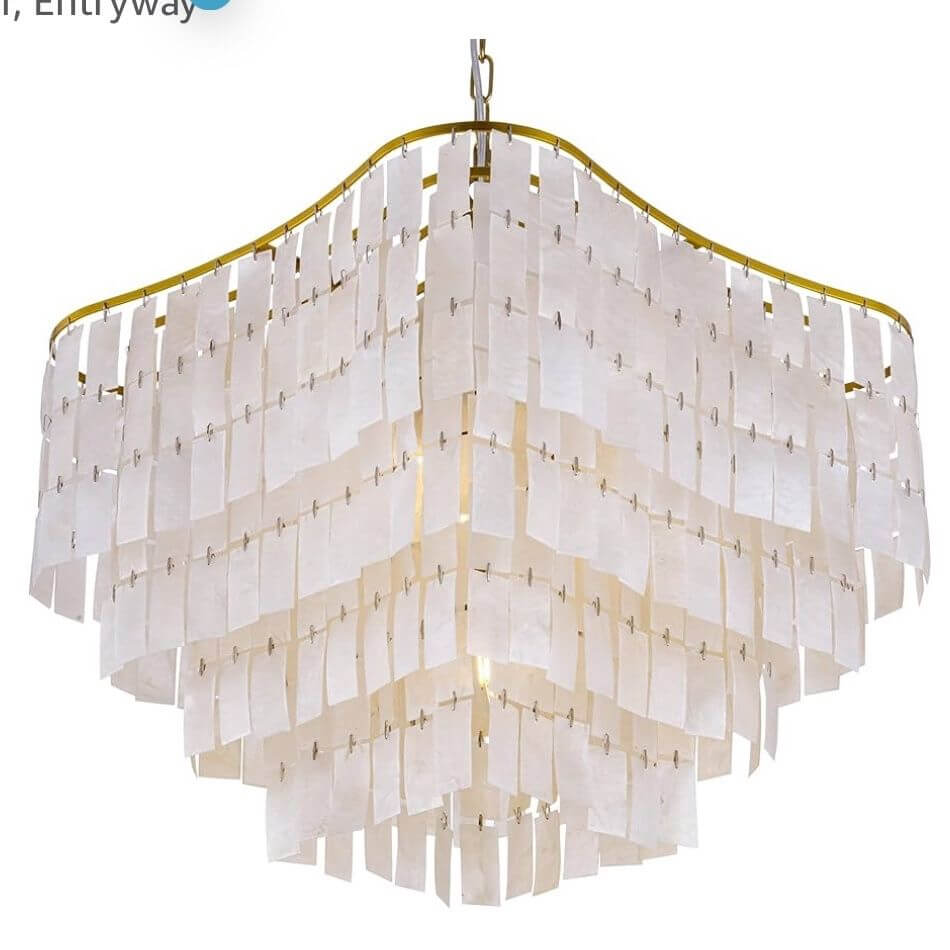 Gold Capiz Shell Chandelier