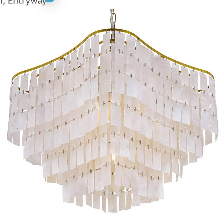 Gold Capiz Shell Chandelier