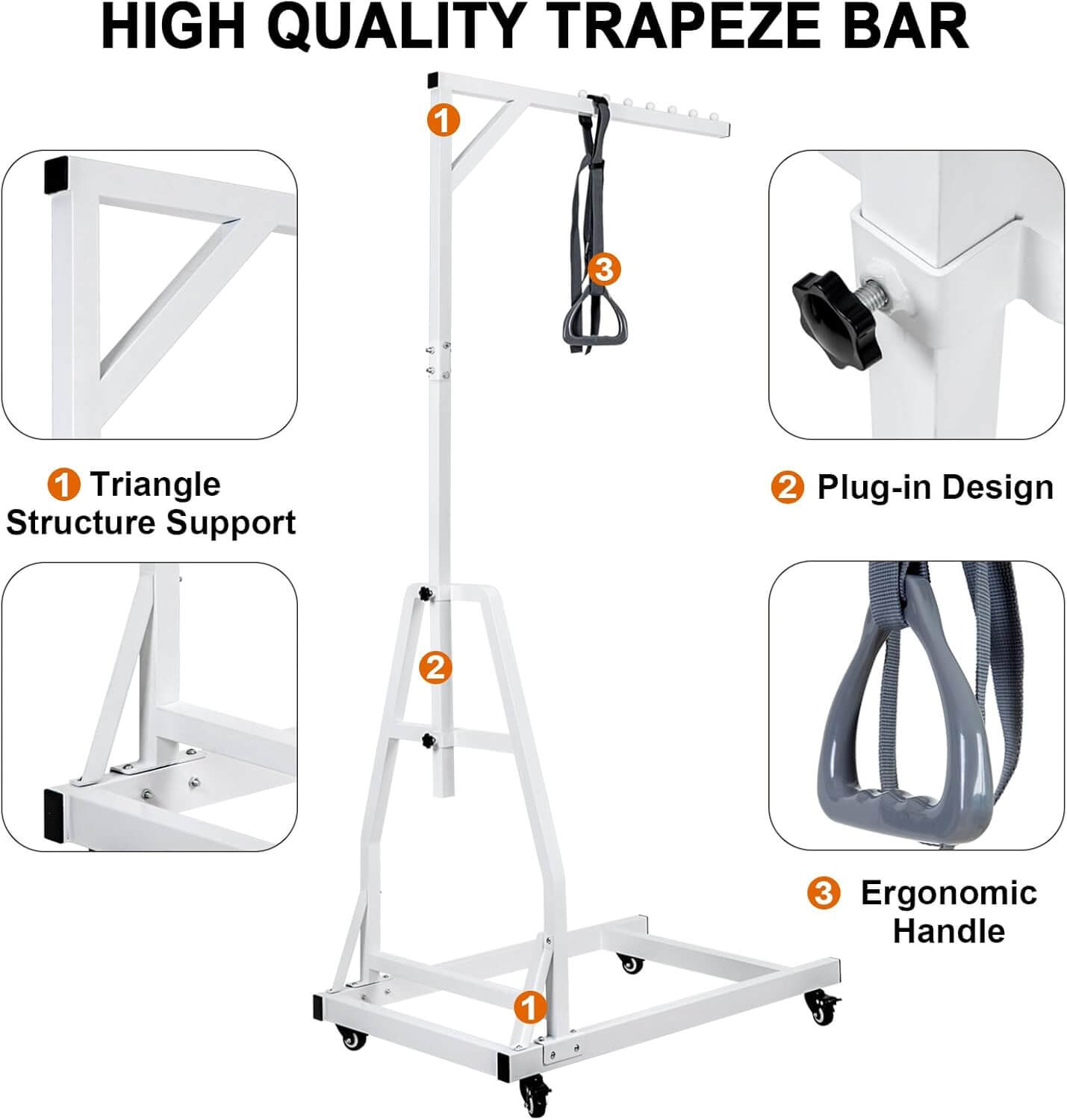 Heavy Duty Adjustable Trapeze Bar for Bed Mobility Assistance