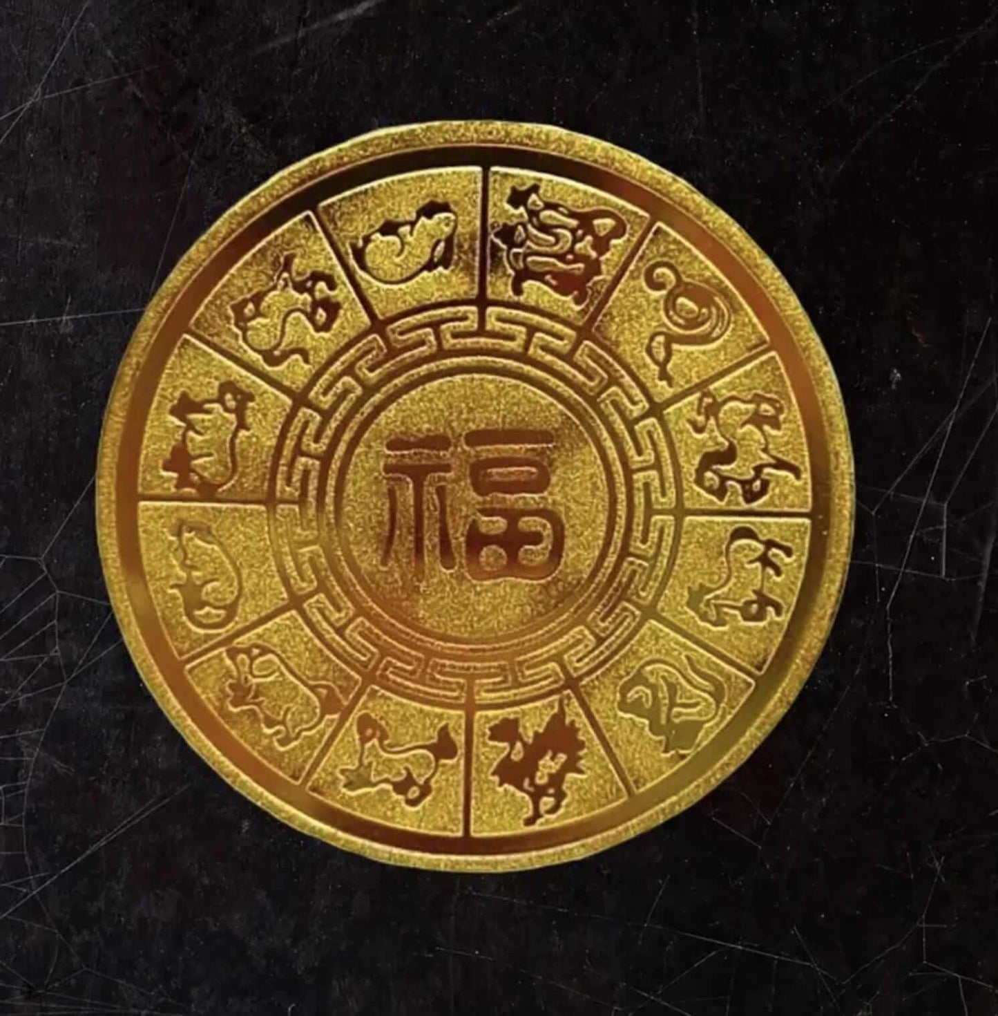 2025 Snake Year Zodiac Colorful Gold Commemorative Coin C-8