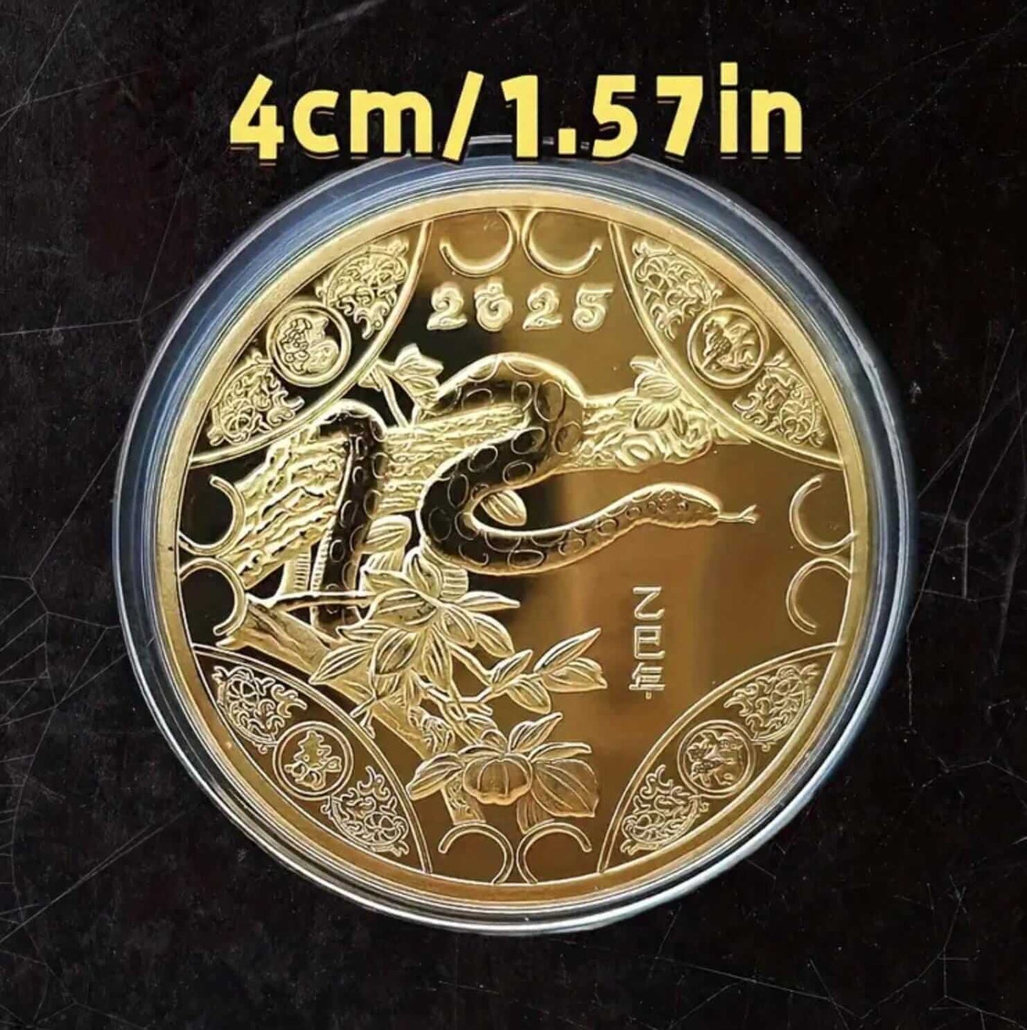 2025 Snake Year Zodiac Colorful Gold Commemorative Coin C-8