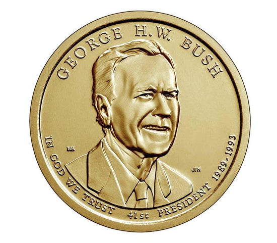 George H.W. Bush Presidential 1 Dollar Coin 2020 Denver (D) Mint Uncirculated Limited Supply "Includes Plastic Coin Holder