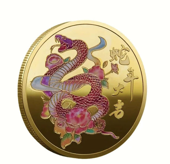 2025 Snake Year Zodiac Gold Prosperity Money Bag Luck Coin
