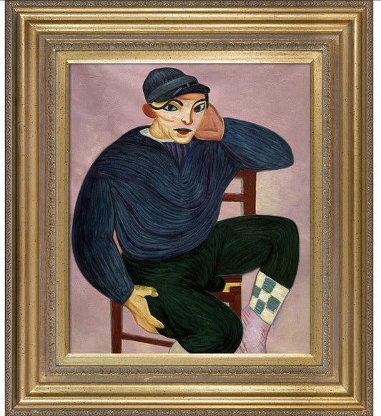 La Pastiche Young Sailor II with Mediterranean Gold Frame, 30" x 34" with COA