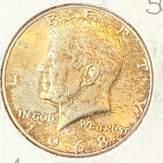 1968 D Kennedy Silver Half Dollar Toned