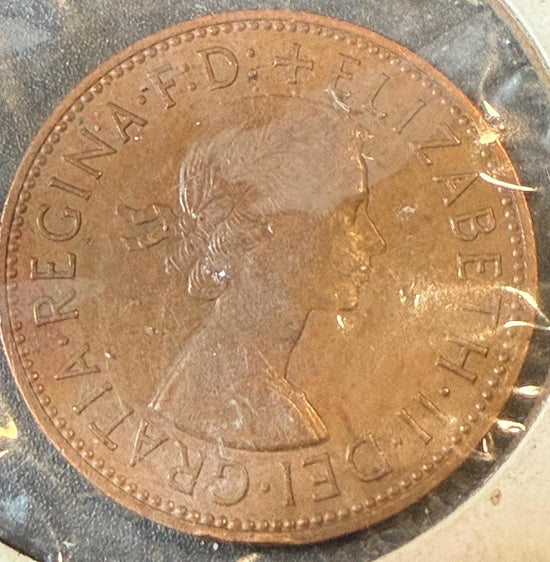 UK Great Britain British One 1 Penny Elizabeth II 1964