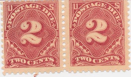 US Stamp #J62 2 Cent Carmine Rose