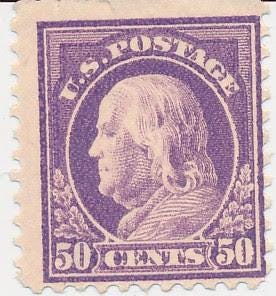 US Stamp #440  50 Cents Violet Ben Franklin 1949 Mint Gum NH