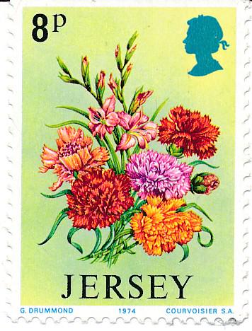 Jersey 1974 Multi - Carnations & Gladioli MNH