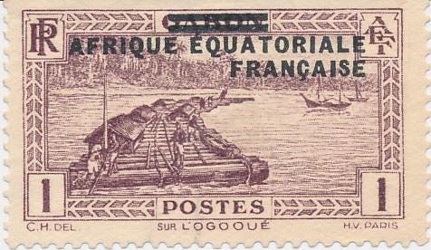 Africa Equatorial French Stamp Bridge Going OverBuzi River 1936
