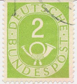 Germany 1951  8 Stamps  5 PF Numeral & Post Horn
