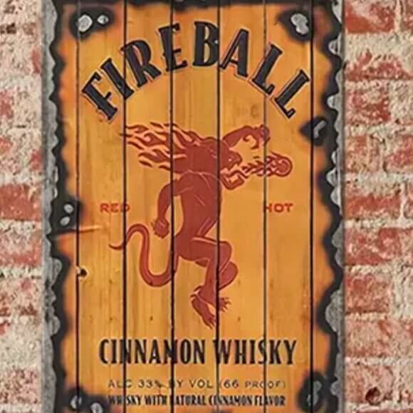 Fireball Cinnamon Whisky Signage 12x8