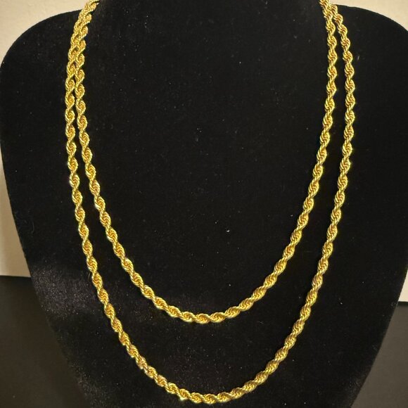 14k Solid Rope Chain Necklace