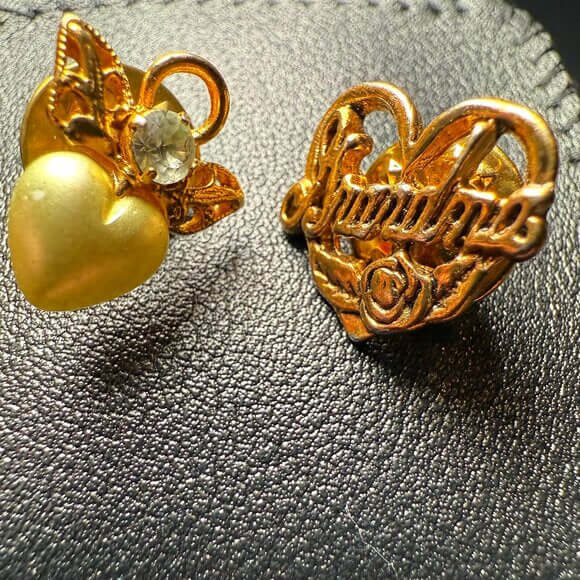 Set of 2 Vintage Gold Plated Pins