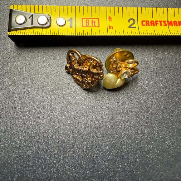 Set of 2 Vintage Gold Plated Pins