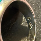 Sterling Silver Fire Opal Onyx Band Ring