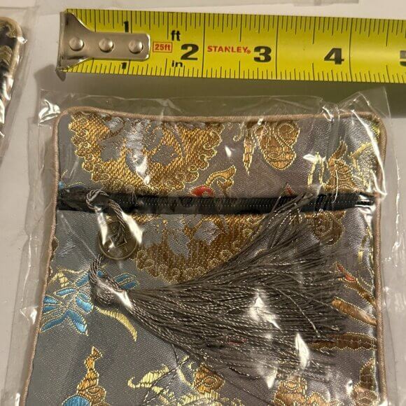 Set of 4 Chinese Satin Silk Purse