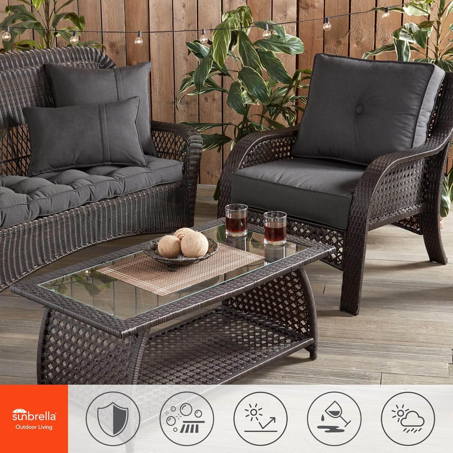 Outdoor Sunbrella Deep Seat Cushion Set